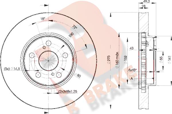 R Brake 78RBD20600 - Bremžu diski adetalas.lv