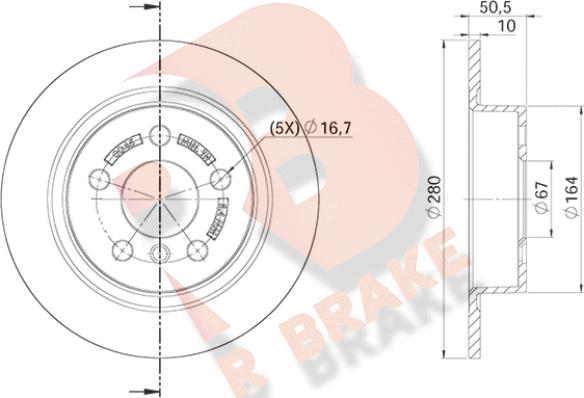 R Brake 78RBD20045 - Bremžu diski adetalas.lv