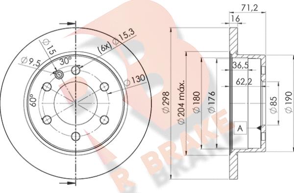 R Brake 78RBD20191 - Bremžu diski adetalas.lv