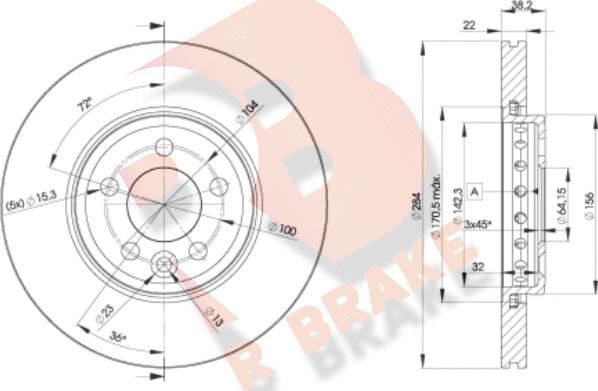 R Brake 78RBD20844 - Bremžu diski adetalas.lv