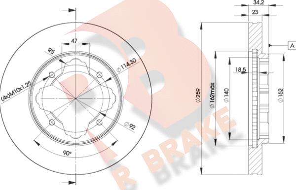 R Brake 78RBD20836 - Bremžu diski adetalas.lv