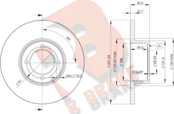 R Brake 78RBD20751 - Bremžu diski adetalas.lv