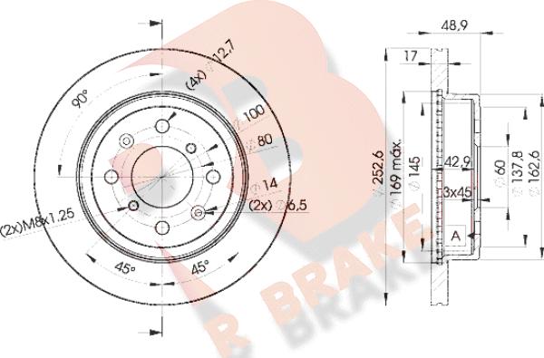 R Brake 78RBD20715 - Bremžu diski adetalas.lv