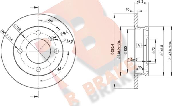 R Brake 78RBD21991 - Bremžu diski adetalas.lv