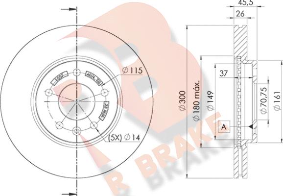 R Brake 78RBD21557 - Bremžu diski adetalas.lv