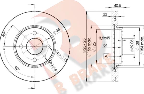 R Brake 78RBD21650 - Bremžu diski adetalas.lv