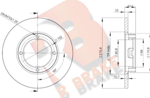 R Brake 78RBD21160 - Bremžu diski adetalas.lv