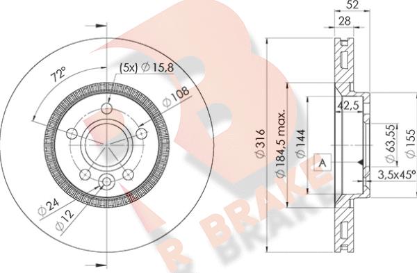 R Brake 78RBD21181 - Bremžu diski adetalas.lv