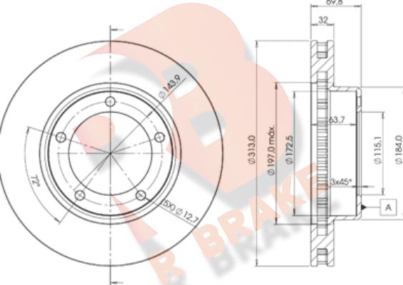 R Brake 78RBD21265 - Bremžu diski adetalas.lv