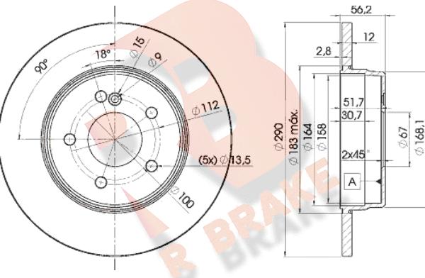 R Brake 78RBD21213 - Bremžu diski adetalas.lv