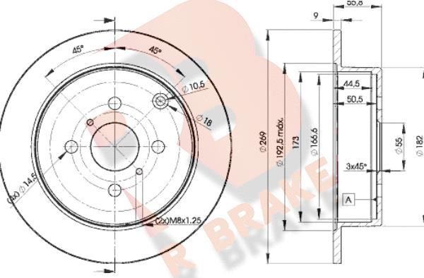 R Brake 78RBD21221 - Bremžu diski adetalas.lv