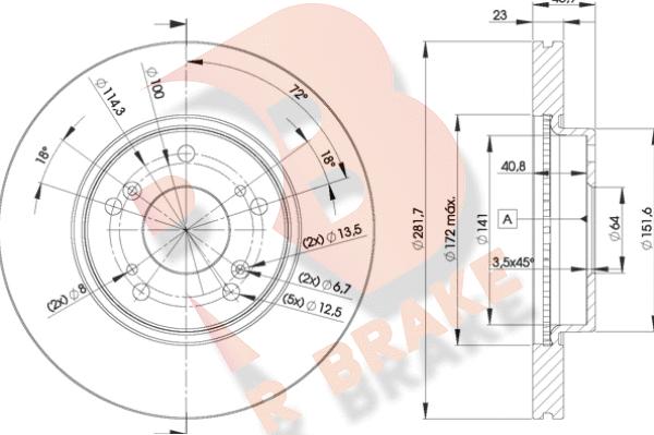 R Brake 78RBD21705 - Bremžu diski adetalas.lv