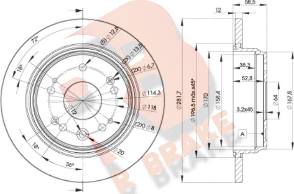 R Brake 78RBD21706 - Bremžu diski adetalas.lv