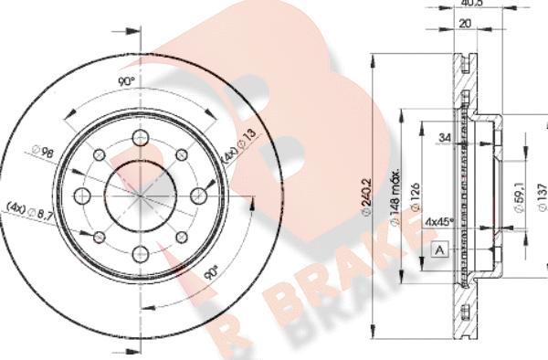 R Brake 78RBD28929 - Bremžu diski adetalas.lv