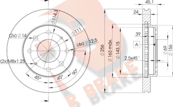 R Brake 78RBD28107 - Bremžu diski adetalas.lv