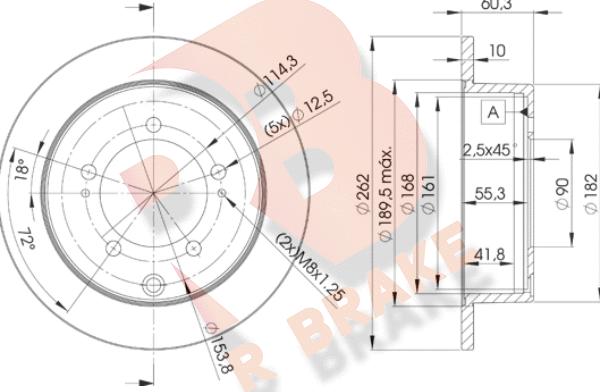 R Brake 78RBD28326 - Bremžu diski adetalas.lv