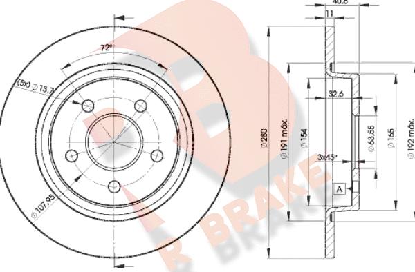 R Brake 78RBD23962 - Bremžu diski adetalas.lv