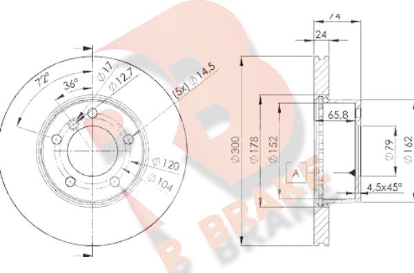 R Brake 78RBD23405 - Bremžu diski adetalas.lv