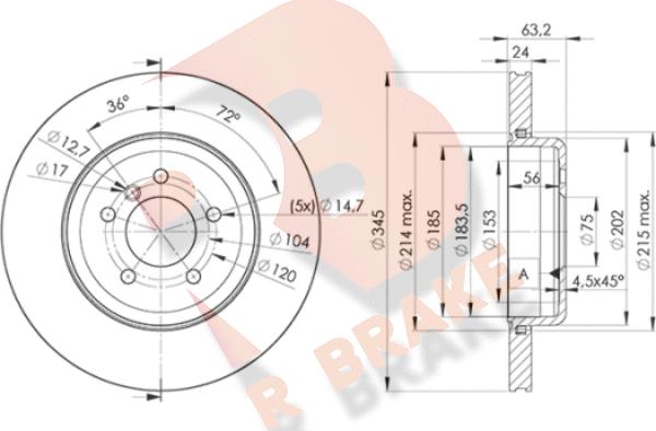 R Brake 78RBD23403 - Bremžu diski adetalas.lv