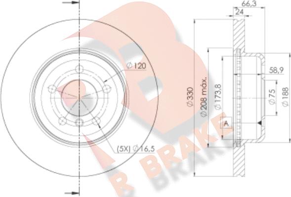 R Brake 78RBD23555 - Bremžu diski adetalas.lv