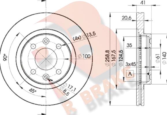 R Brake 78RBD23550 - Bremžu diski adetalas.lv