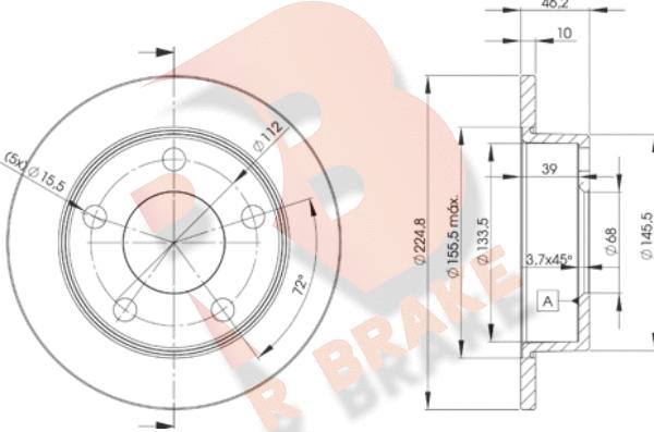 R Brake 78RBD23634 - Bremžu diski adetalas.lv