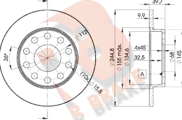 R Brake 78RBD23637 - Bremžu diski adetalas.lv