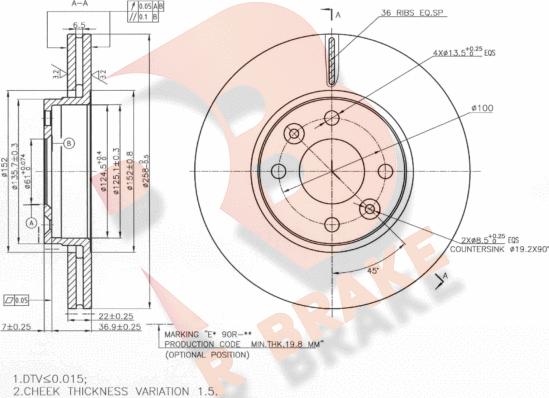 R Brake 78RBD23110 - Bremžu diski adetalas.lv