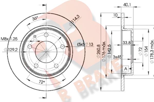 R Brake 78RBD23259 - Bremžu diski adetalas.lv