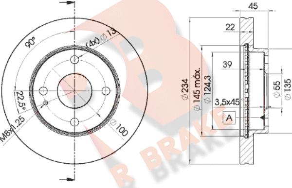 R Brake 78RBD23255 - Bremžu diski adetalas.lv