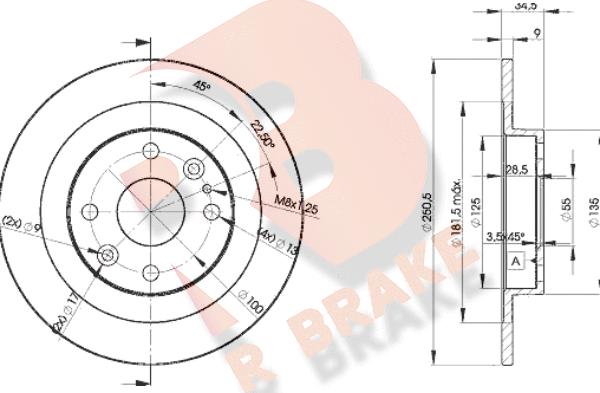 R Brake 78RBD23257 - Bremžu diski adetalas.lv