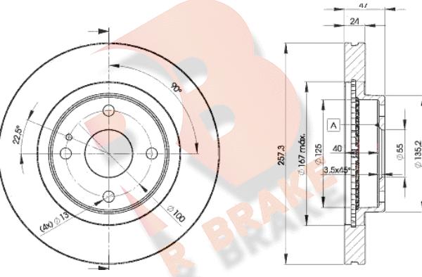 R Brake 78RBD23266 - Bremžu diski adetalas.lv