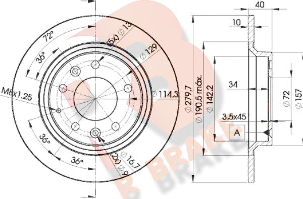 R Brake 78RBD23268 - Bremžu diski adetalas.lv