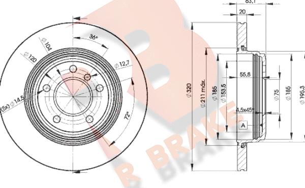 R Brake 78RBD23215 - Bremžu diski adetalas.lv