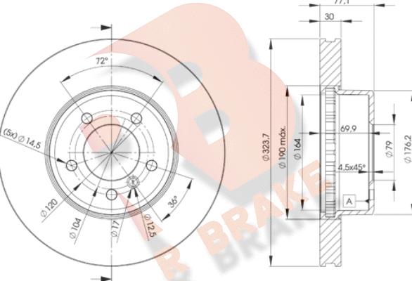 R Brake 78RBD23221 - Bremžu diski adetalas.lv