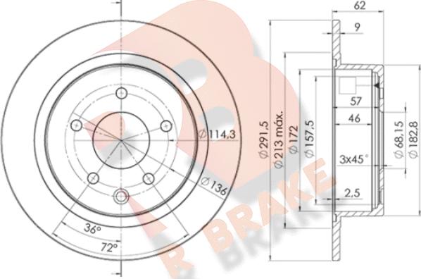 R Brake 78RBD22931 - Bremžu diski adetalas.lv