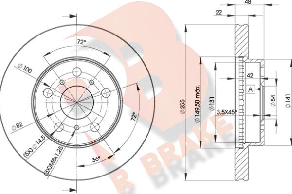 R Brake 78RBD22090 - Bremžu diski adetalas.lv