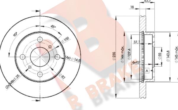 R Brake 78RBD22020 - Bremžu diski adetalas.lv