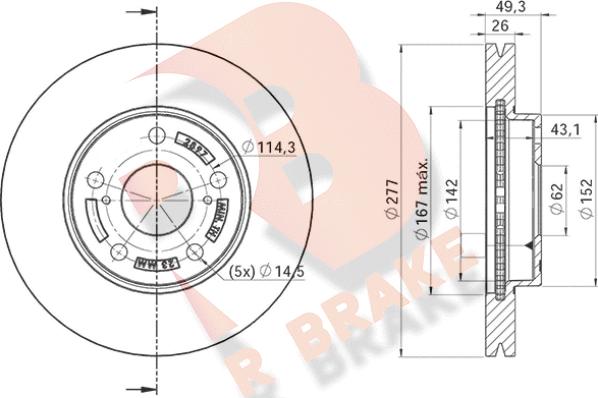 R Brake 78RBD22897 - Bremžu diski adetalas.lv