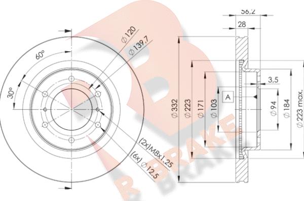 R Brake 78RBD27113 - Bremžu diski adetalas.lv