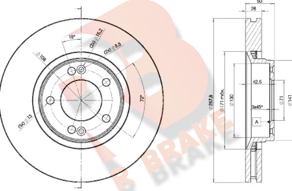 R Brake 78RBD27814 - Bremžu diski adetalas.lv