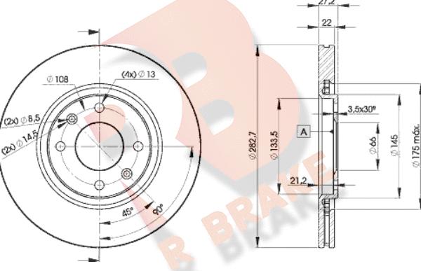 R Brake 78RBD27810 - Bremžu diski adetalas.lv