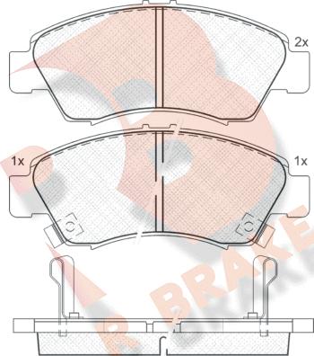 R Brake RB0958 - Bremžu uzliku kompl., Disku bremzes adetalas.lv