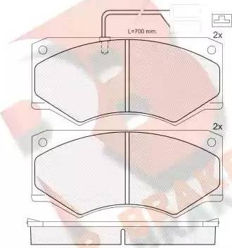 R Brake RB0964 - Bremžu uzliku kompl., Disku bremzes adetalas.lv