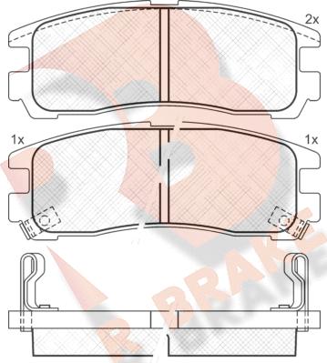 R Brake RB0981 - Bremžu uzliku kompl., Disku bremzes adetalas.lv