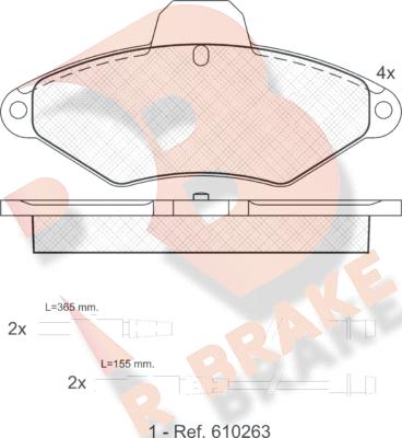 R Brake RB0920 - Bremžu uzliku kompl., Disku bremzes adetalas.lv