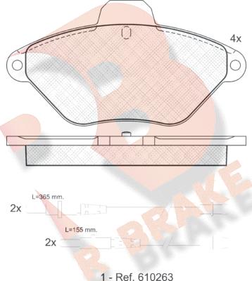 R Brake RB0921 - Bremžu uzliku kompl., Disku bremzes adetalas.lv