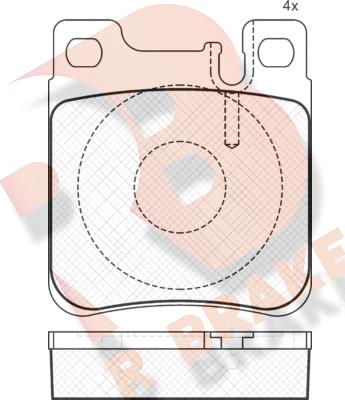 R Brake RB0976 - Bremžu uzliku kompl., Disku bremzes adetalas.lv