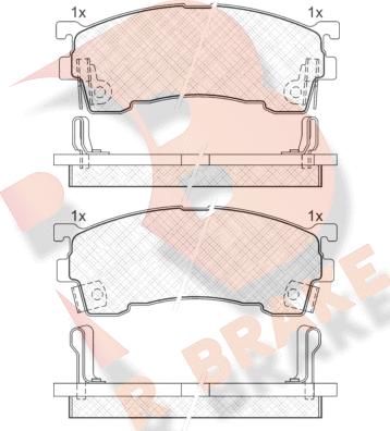 R Brake RB0971 - Bremžu uzliku kompl., Disku bremzes adetalas.lv