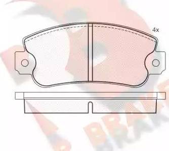 R Brake RB0496 - Bremžu uzliku kompl., Disku bremzes adetalas.lv